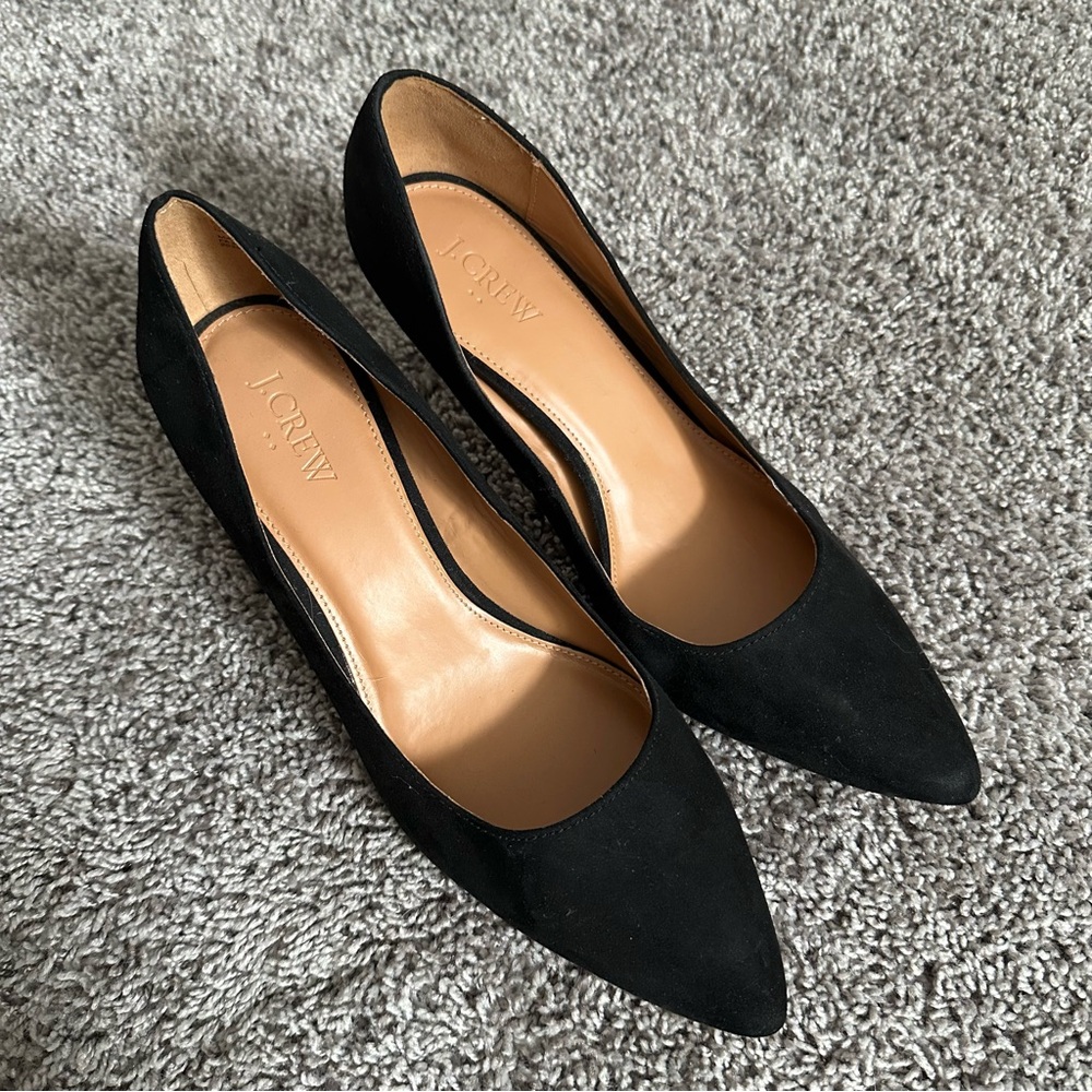 J.Crew Elsie Pumps Black Suede Women’s Size 10 NWOT 3 Inch - Picture 4 of 9